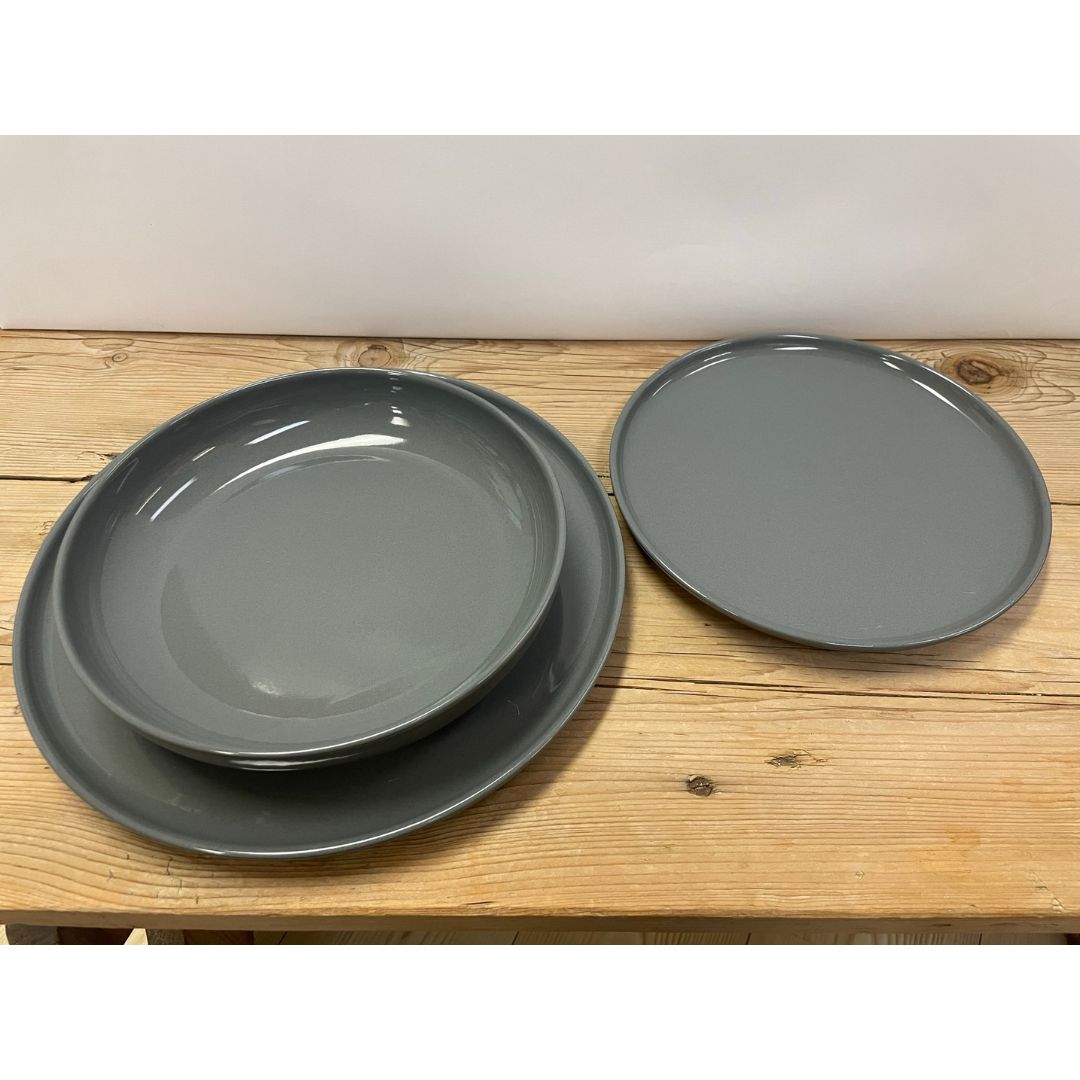 Servizio tavola H&H Stoccolma grigio - 12 pz – Genetti Articoli Regalo