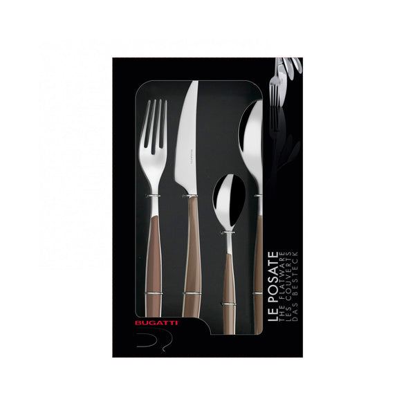 Servizio posate Bugatti Glamour tabacco - 24 pz