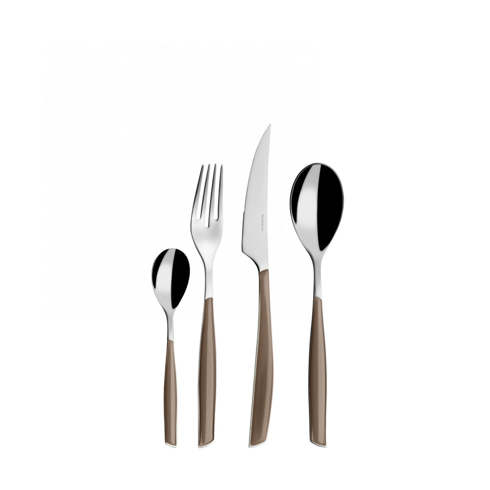 Servizio posate Bugatti Glamour tabacco - 24 pz