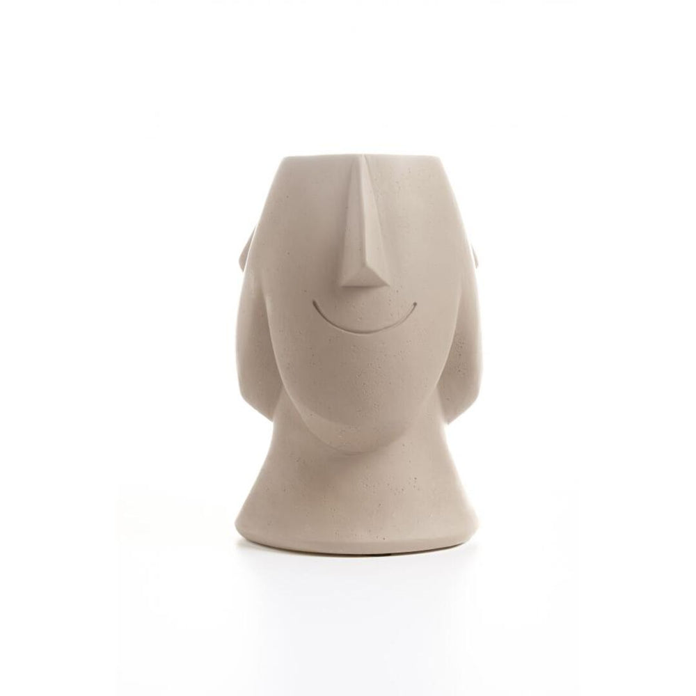 Vaso volto Evviva - tortora