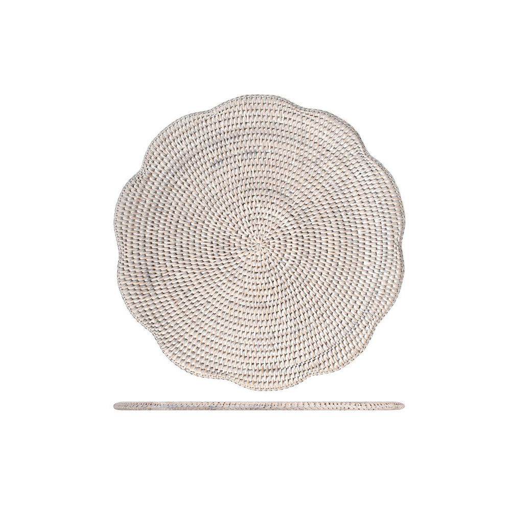 Tovaglietta onde H&H Rattan sbiancato