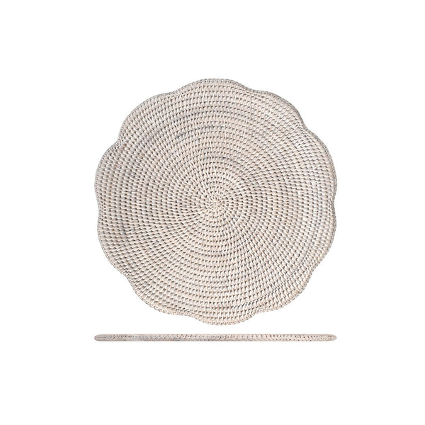 Tovaglietta onde H&H Rattan sbiancato