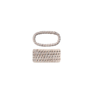 Set 6 lega tovaglioli H&H Rattan sbiancato