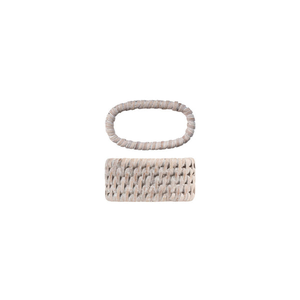 Set 6 lega tovaglioli H&H Rattan sbiancato