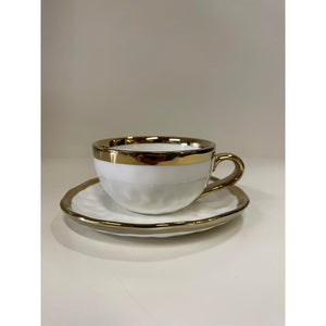 Tazza caffè H&H bordo oro - 6 pz