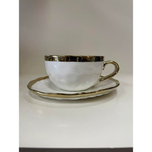 Tazza thè H&H bordo oro - 4 pz