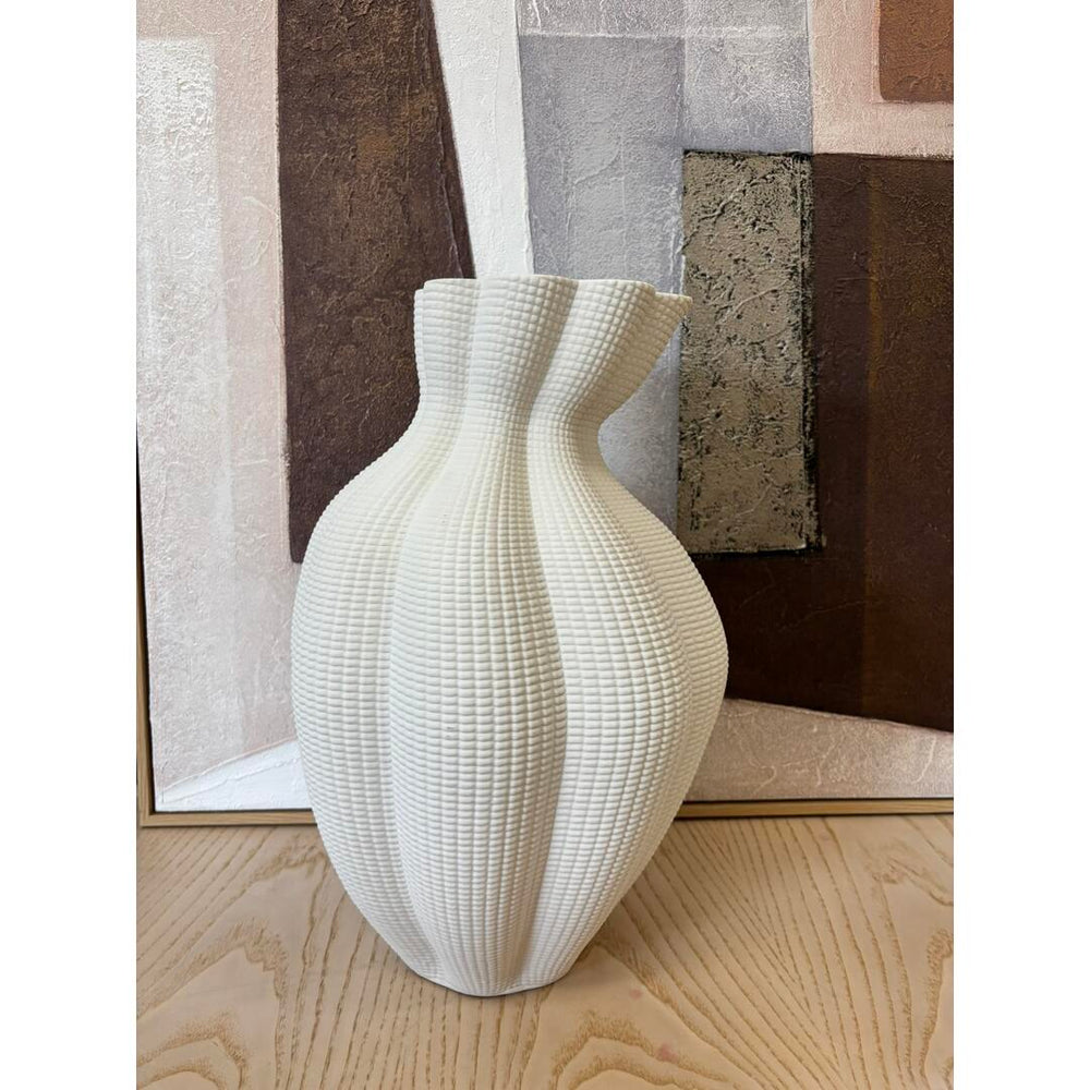 Vaso basso Rituali Domestici Atena obliquo - bianco