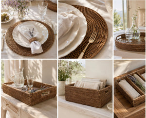 Vassoio quadrato H&H Rattan