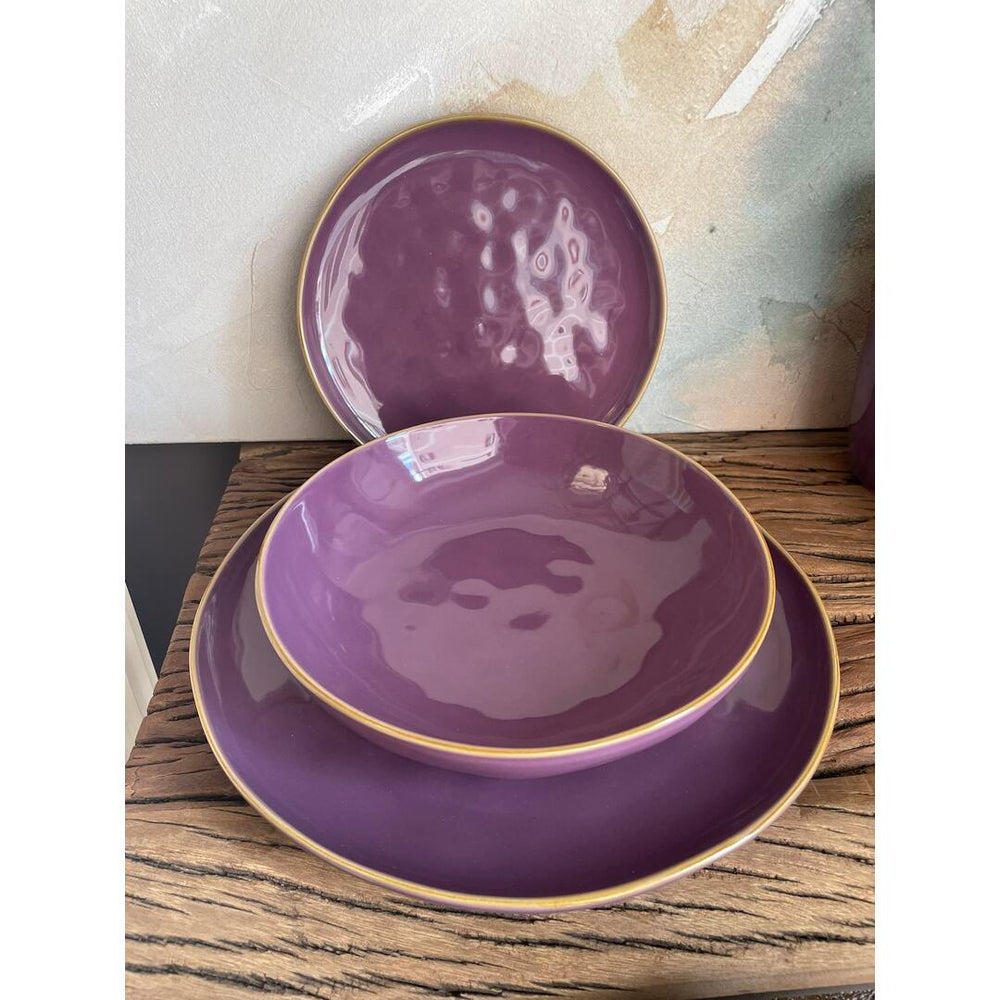 Servizio tavola Rose & Tulipani Concerto malva - 12 pz