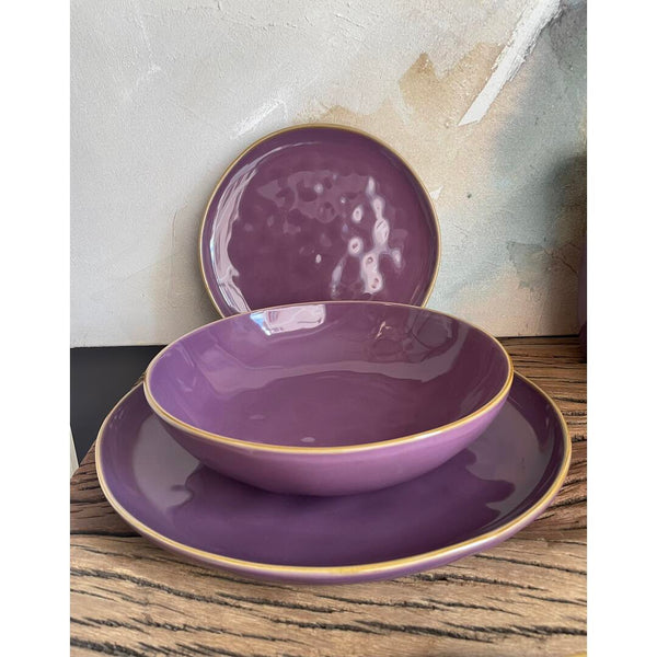 Servizio tavola Rose & Tulipani Concerto malva - 12 pz