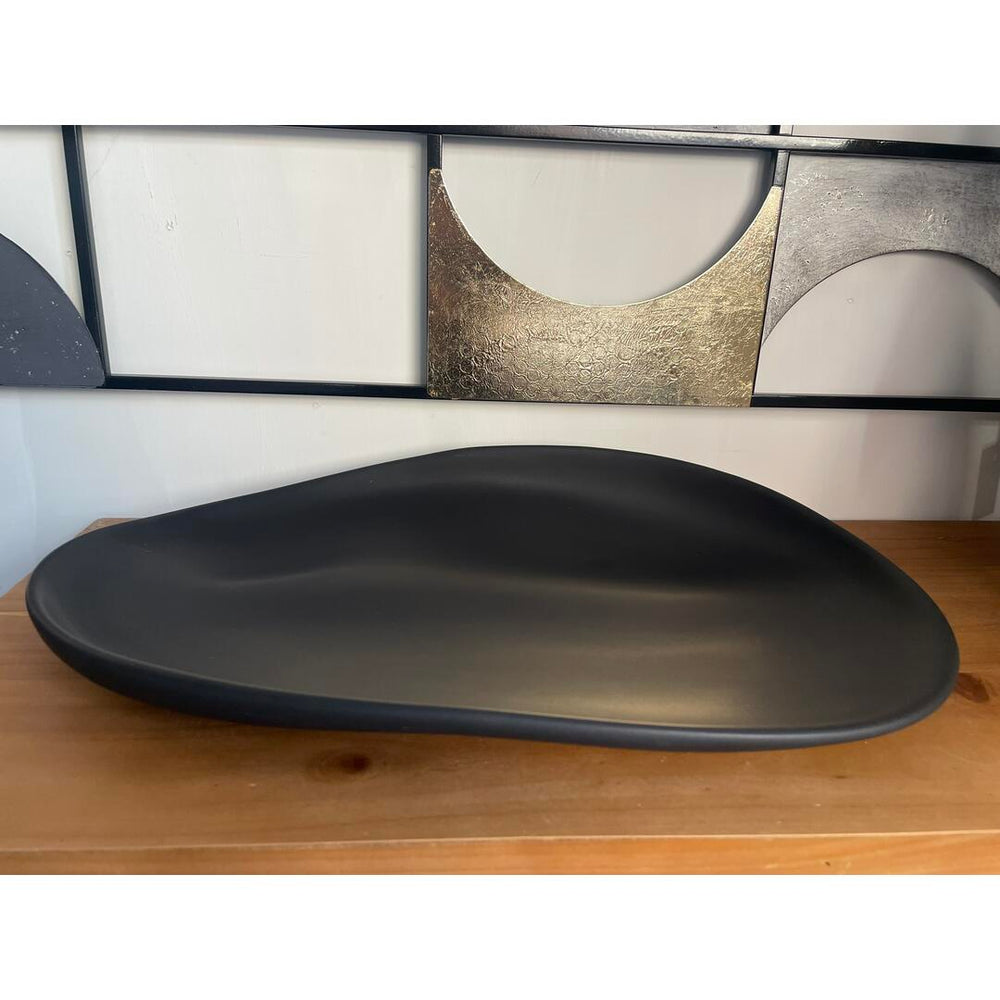 Centrotavola ovale Ceramiche Conte - nero