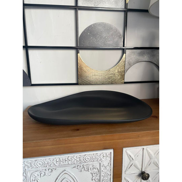 Centrotavola ovale Ceramiche Conte - nero