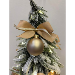 Alberello con decorazione e luci - beige