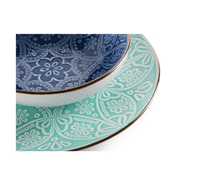 Servizio tavola Excelsa Versailles tiffany & blu - 18 pz