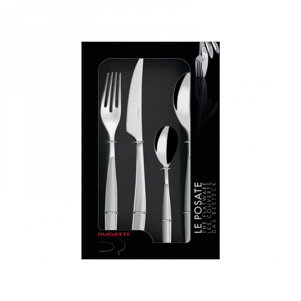 Servizio posate Bugatti Glamour grigio cenere - 24 pz