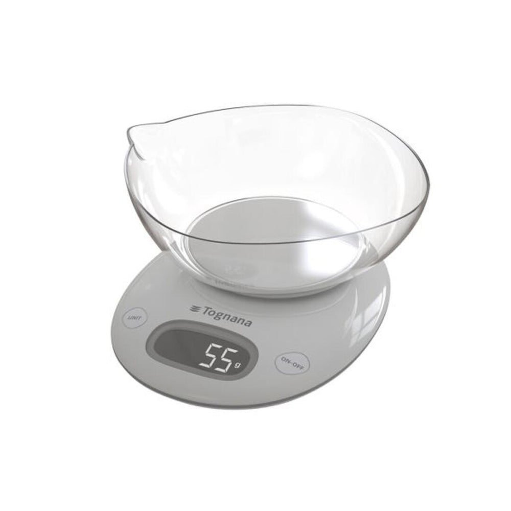 Bilancia da cucina Tognana Iridea c/ciotola - grigio perla