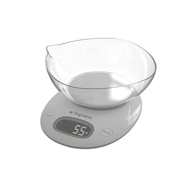 Bilancia da cucina Tognana Iridea c/ciotola - grigio perla