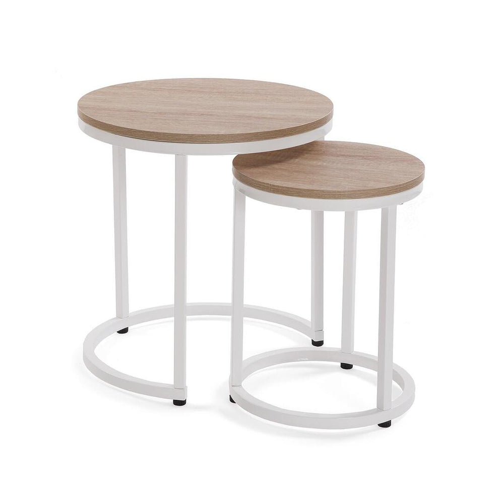 Set 2 tavolini Versa Megan bianco