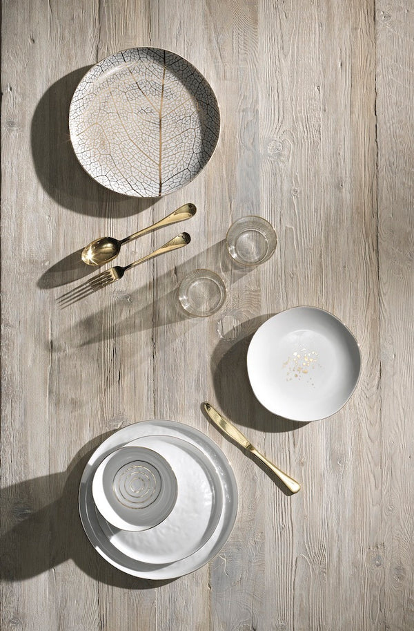 Piatto frutta Weissestal Onix White Dots - 6 pezzi
