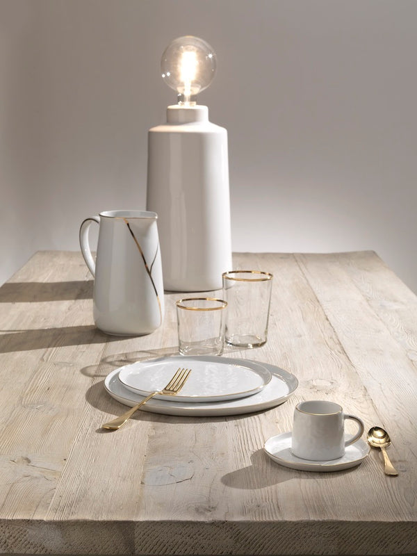 Tazza caffè Onix White Stone gold line Weissestal - 6 pz
