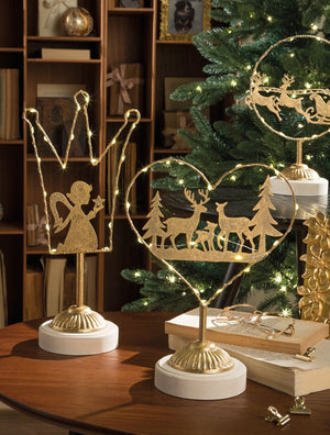 Corona con angelo Oca Nera a led