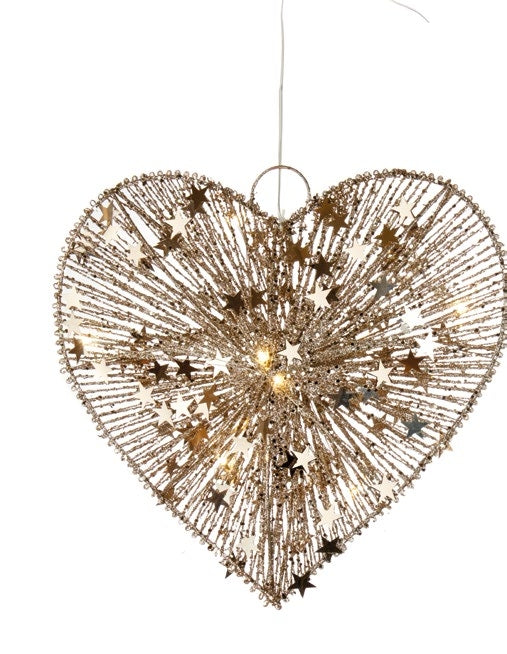 Decorazione con luce a led Oca Nera - cuore piccolo