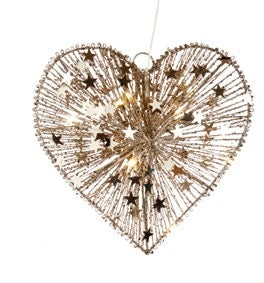 Decorazione con luce a led Oca Nera - cuore grande