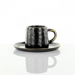 Tazza caffè Onix Black Stone gold line Weissestal - 6 pezzi