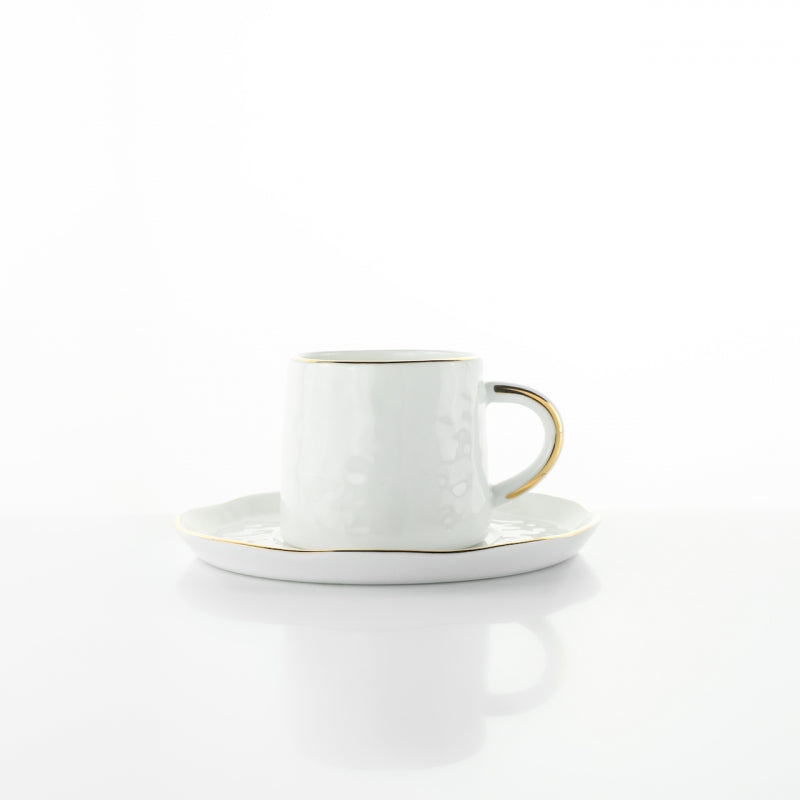 Tazza caffè Onix White Stone gold line Weissestal - 6 pz