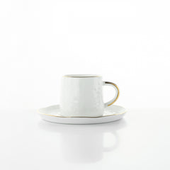 Tazza caffè Onix White Stone gold line Weissestal - 6 pz