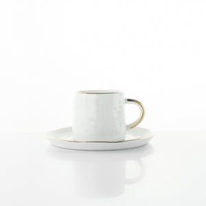 Tazza caffè Onix White Stone gold line Weissestal - 6 pz