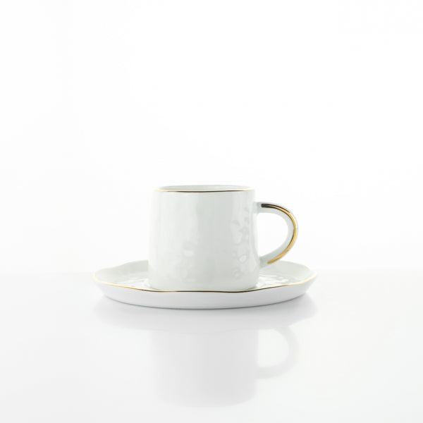 Tazza caffè Onix White Stone gold line Weissestal - 6 pz