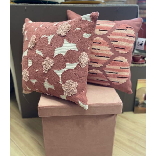 Pouf contenitore rosa antico