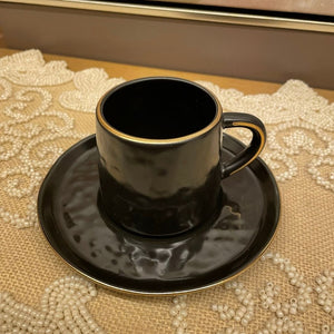 Tazza caffè Onix Black Stone gold line Weissestal - 6 pezzi