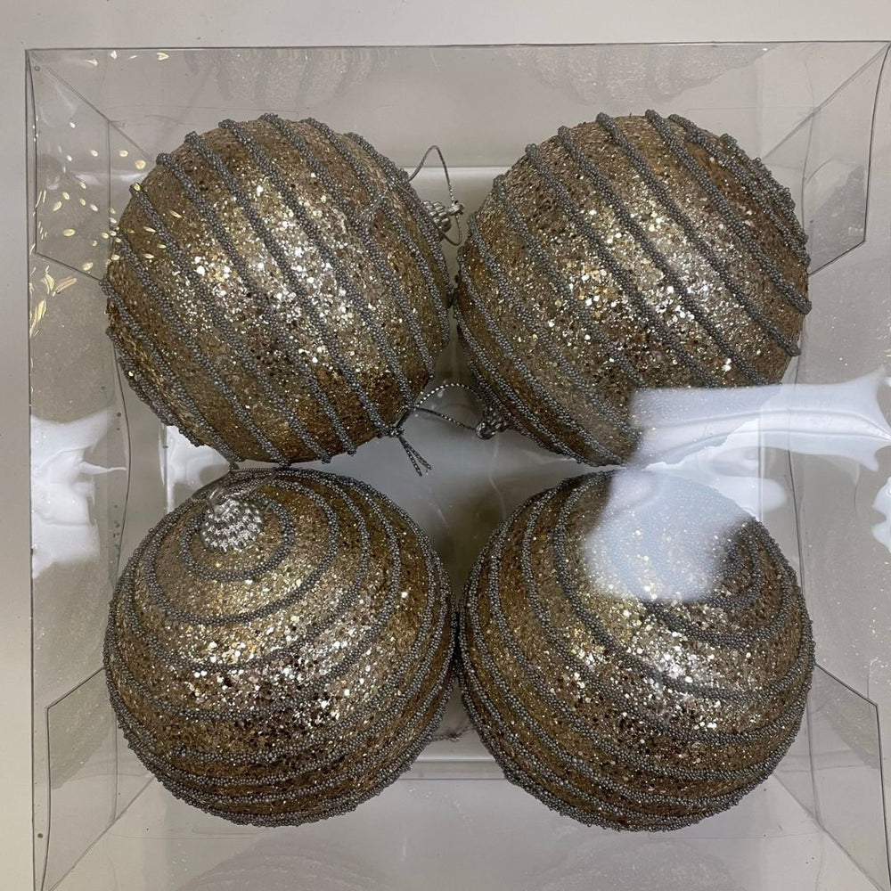 Confezione 4 pz pallina pl Natale Bizzotto