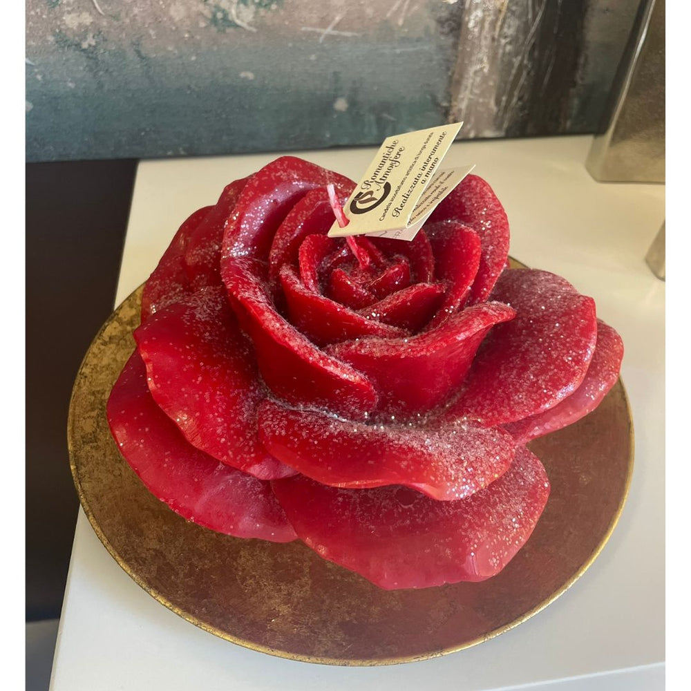 Rosa tea Cereria Parma - rosso brillantinato