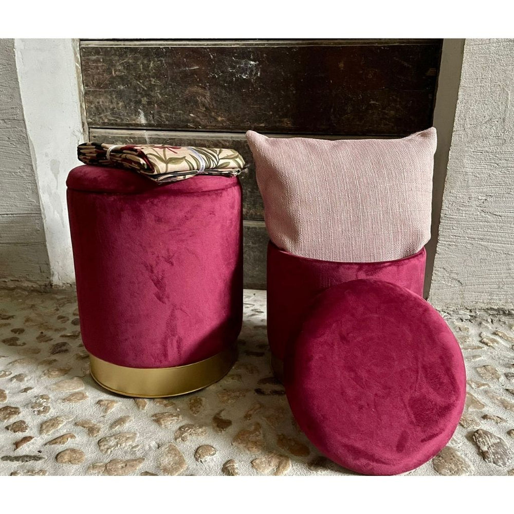 Pouf contenitore bordeaux