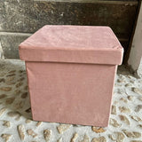 Pouf contenitore rosa antico